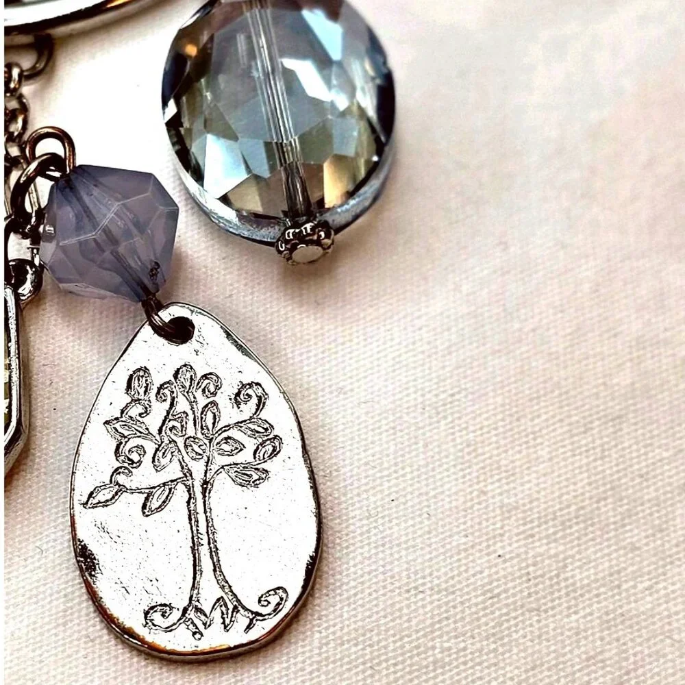 Chicos Boho Rose Quartz and Jasper Gemstone Leather Long Necklace - Picture 4 of 15